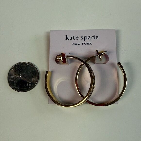 NWT Kate Spade Leopard Gold Hoops - Picture 6 of 7